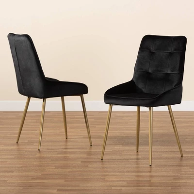 2pc Gavino Metal Dining Chair Set - Baxton Studio - Image 6