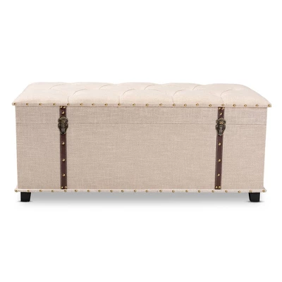 Kyra Fabric Upholstered Storage Trunk Ottoman - Baxton Studio - Image 2