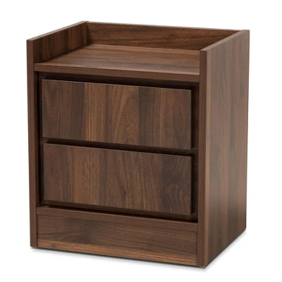 2 Drawers Hale Wood Nightstand - Baxton Studio - Image 8
