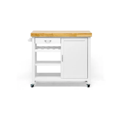 Denver Modern Kitchen Cart White - Baxton Studio - Image 2