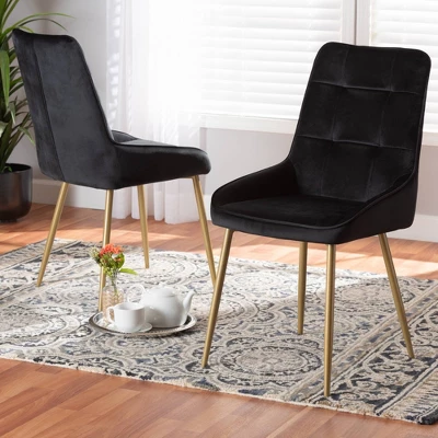 2pc Gavino Metal Dining Chair Set - Baxton Studio - Image 5