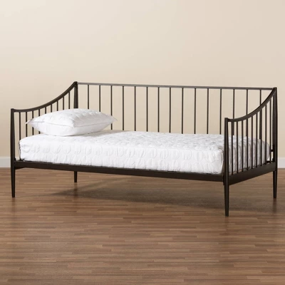 Full Rupert Vintage Industrial Metal Daybed Black - Baxton Studio - Image 6