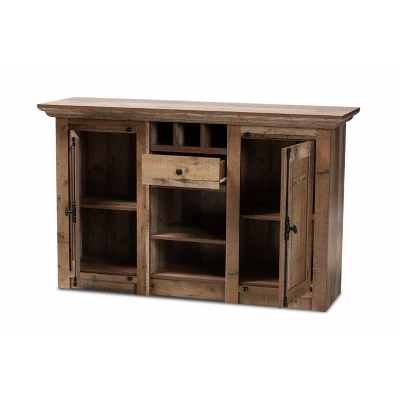 2 Door Albert Wood Dining Room Sideboard Buffet Brown - Baxton Studio - Image 7