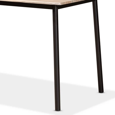 5pc Carmen Wood And Metal Dining Set Oak Brown/Dark Brown - Baxton Studio - Image 4