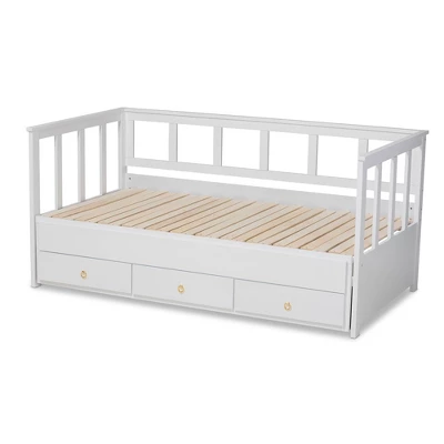 Twin To King Kendra Expandable Daybed With Storage Drawers White - Baxton Studio - Image 5