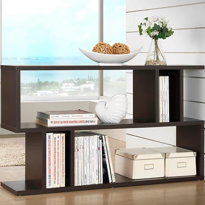 27.5" Goodwin 2 Level Modern Bookshelf Dark Brown - Baxton Studio - Image 2