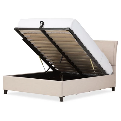 Queen Lea Modern And Contemporary Mix - Linen Storage Platform Bed - Baxton Studio