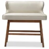Gradisca Modern And Contemporary Fabric Button Tufted Upholstered Bar Bench Banquette - Baxton Studio
