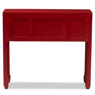 Melodie 6 Drawer Console Table Red - Baxton Studio - Image 3