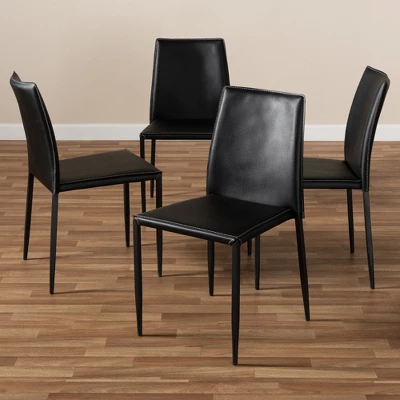 Set Of 4 Pascha Modern And Contemporary Faux Leather Upholstered Dining Chairs - Baxton Studio - Image 3