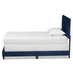 Caprice Glam Velvet Fabric Upholstered Panel Bed - Baxton Studio