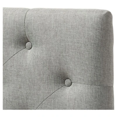 Twin Viviana Modern And Contemporary Fabric Upholstered Button Tufted Headboard Gray - Baxton Studio - Image 2