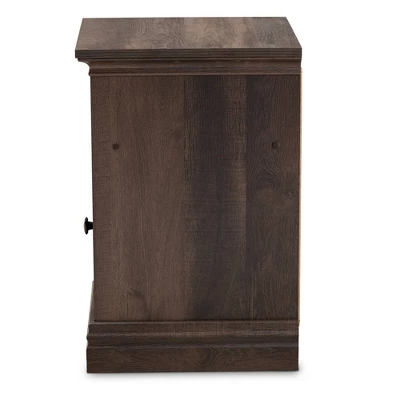 Nolan 1 Door Wood Nightstand Brown/Black - Baxton Studio - Image 3
