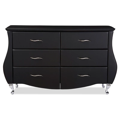 Enzo Modern And Contemporary Faux Leather 6 Drawer Dresser - Baxton Studio