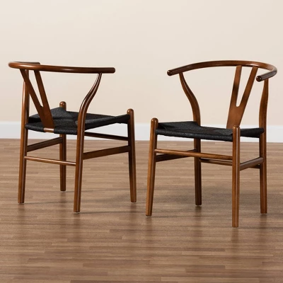 2pc Paxton Wood Dining Chair Set - Baxton Studio - Image 7
