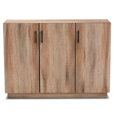 Patton Wood 3 Door Dining Room Sideboard Buffet Oak - Baxton Studio - Image 2