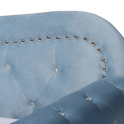Twin Abbie Velvet Tufted Daybed With Trundle Light Blue - Baxton Studio - Image 5