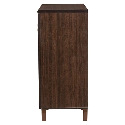 Sintra Modern And Contemporary Sideboard Storage Cabinet With Glass Doors - Dark Brown - Baxton Studio - Image 2