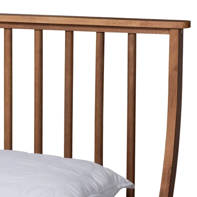 Queen Abel Wood Platform Bed Walnut Brown - Baxton Studio - Image 3