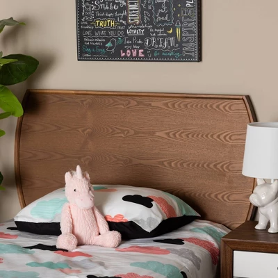 Laurien Wood Headboard Walnut - Baxton Studio - Image 2