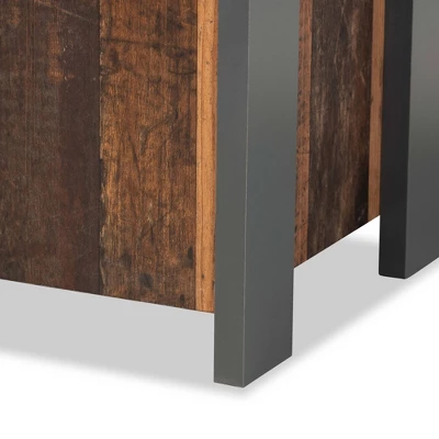 Ranger Two-Tone And Wood 1 Drawer Sideboard Buffet Rustic Brown/Gray - Baxton Studio - Image 4
