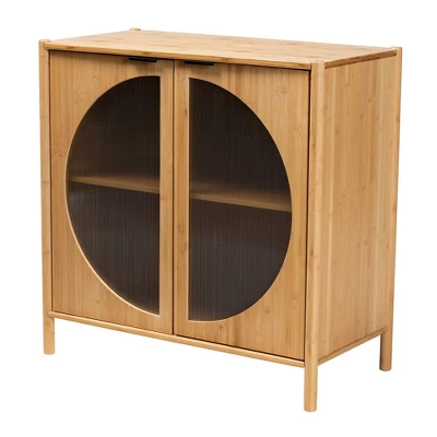 Naresh Bamboo Wood 2 Door Storage Cabinet Natural Brown - Baxton Studio