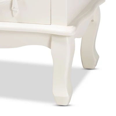 Callen Wood 3 Drawer Nightstand White - Baxton Studio - Image 6