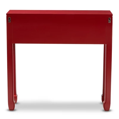 Pomme Accent 6 Drawer Console Table Red - Baxton Studio - Image 7