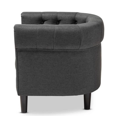 Bisset Chesterfield Chair Gray - Baxton Studio - Image 8