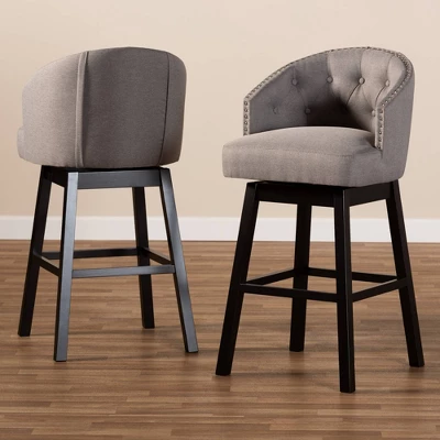 Set Of 2 Theron Swivel Barstools - Baxton Studio - Image 4