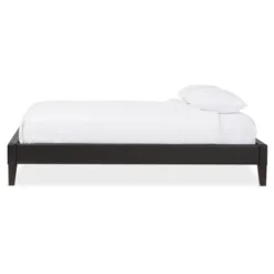 Lancashire Modern And Contemporary Faux Leather Upholstered Bed Frame With Tapered Legs - Baxton Studio