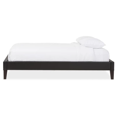 Lancashire Modern And Contemporary Faux Leather Upholstered Bed Frame With Tapered Legs - Baxton Studio