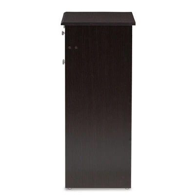 Dariell Modern And Contemporary Finished Shoe Cabinet Dark Brown - Baxton Studio - Image 3