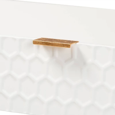 Galia Wood And Metal 1 Drawer Console Table White/Gold - Baxton Studio - Image 4