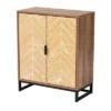 Josephine Two-Tone Wood And Metal 2 Door Storage Cabinet Walnut Brown/White/Black - Baxton Studio