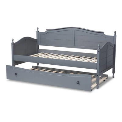 Twin Mara Wood Daybed With Trundle - Baxton Studio - Image 9