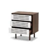 3 Drawer Meike Two-Tone Wood Nightstand Walnut/White - Baxton Studio