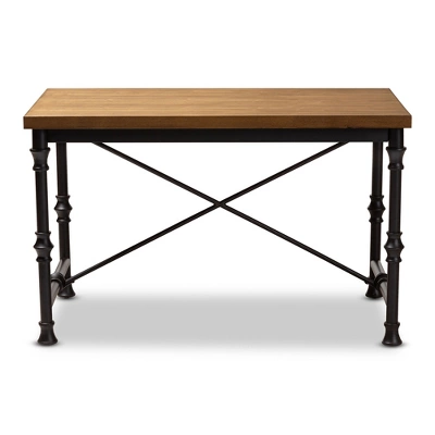 Baxton Studio Verdin Wood Finished Criss Cross Desk Bronze - BaxtonStudio - Image 7
