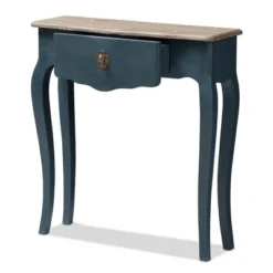 Mazarine Classic And Provincial Spruce Finished Console Table Blue - Baxton Studio