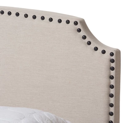 Odette Modern And Contemporary Fabric Upholstered Bed Light Beige - Baxton Studio - Image 3