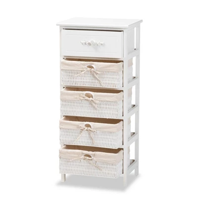 Madelia Wood 1 Drawer Storage Unit White - Baxton Studio - Image 3