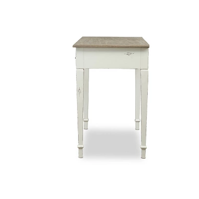 Dauphine Traditional French Accent Writing Desk White/Light Brown - Baxton Studio - Image 2