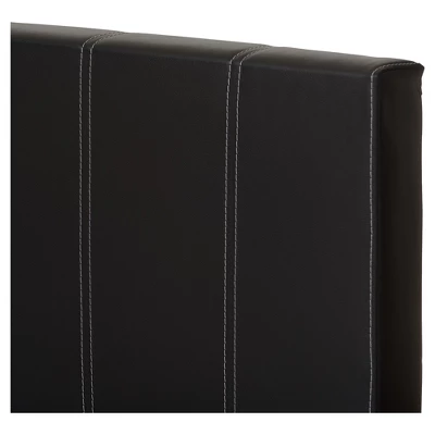 Full Atlas Modern And Contemporary Faux Leather Platform Bed Black - Baxton Studio - Image 2