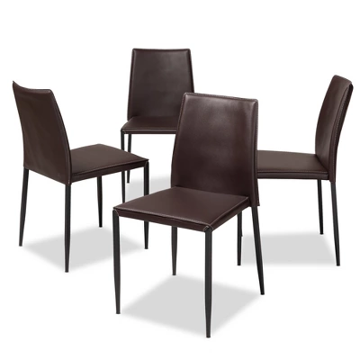 Set Of 4 Pascha Modern And Contemporary Faux Leather Upholstered Dining Chairs - Baxton Studio - Image 6