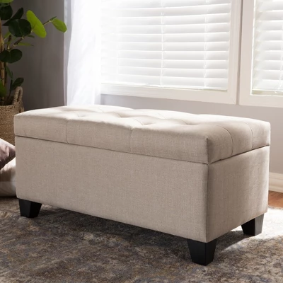 Michaela Modern And Contemporary Fabric Upholstered Storage Ottoman - Baxton Studio - Image 7
