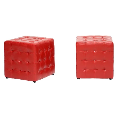 Set Of 2 Siskal Modern Cube Ottoman - Baxton Studio - Image 4