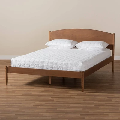 Leanora Wood Platform Bed Ash Walnut - Baxton Studio - Image 6
