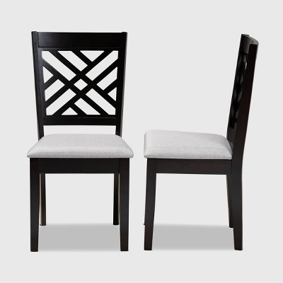 2pc Caron Upholstered Wood Dining Chair Set - Baxton Studio - Image 2