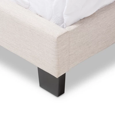 Full Hampton Modern And Contemporary Fabric Upholstered Bed Light Beige - Baxton Studio - Image 4