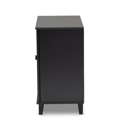 Shelf Wood Shoe Storage Cabinet Glidden Finished Dark Gray - Baxton Studio - Image 7